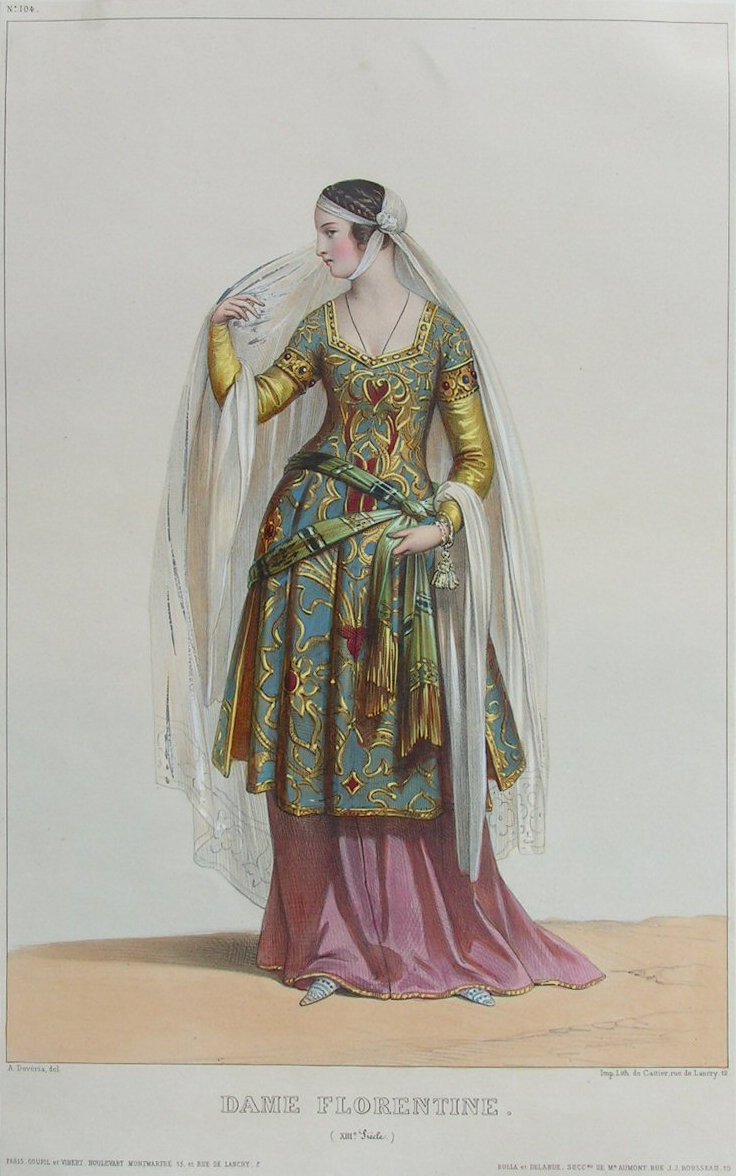 Lithograph - No. 104 Dame Florentine (XIIIe Siecle) - De